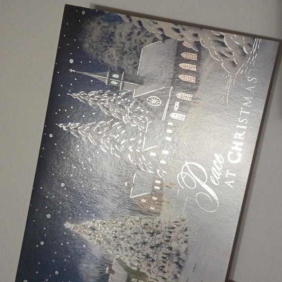 $2 Add-on Snowy Church Scene Christmas Card & Envelope Silver - Picture 4 of 9